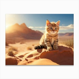 Kitten In The Desert 1 Canvas Print