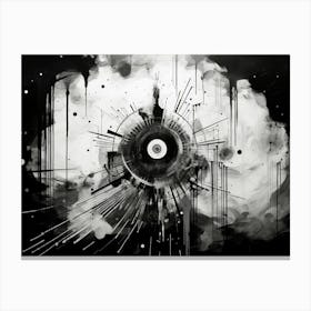 Enlightenment Abstract Black And White 1 Canvas Print