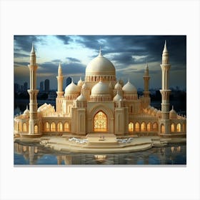 Exquisite Mosque 3d Captivating Canvas Print