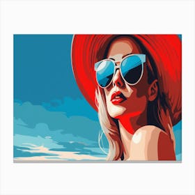 Woman In A Red Hat Canvas Print