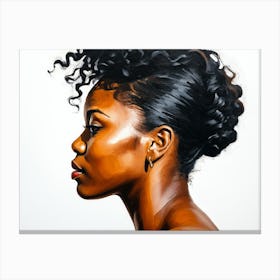 Side Profile Of Beautiful Woman Oil Painting 115 Canvas Print