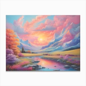 Sunset In The Mountains Canvas Print