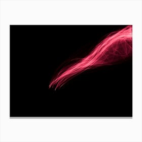Glowing Abstract Curved Light Red And Pink Lines Rays Canvas Print
