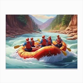 Rafting In The River 7 Canvas Print