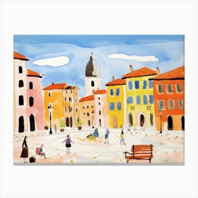 Modena Italy Cute Watercolour Illustration 3 Canvas Print