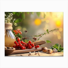 Herbs And Berries Canvas Print