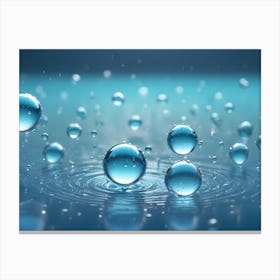 A Close Up Photograph Of Water Droplets Suspended In The Air, Creating A Sense Of Lightness And Movement Canvas Print