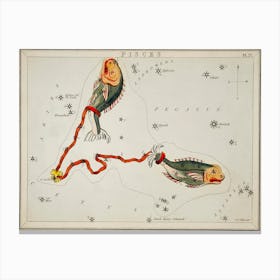 Sidney Hall’s (1831), Astronomical Chart Illustration Of The Pisces Canvas Print