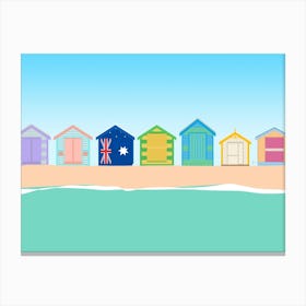 Brighton Beach Bathing Boxes, Melbourne, Australia Canvas Print