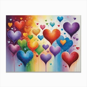 Rainbow Hearts 2 Canvas Print