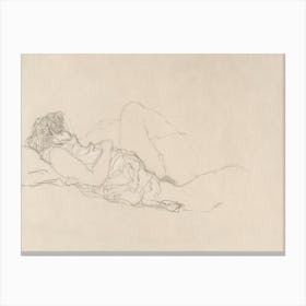 Sleeping Woman, Gustav Klimt Canvas Print
