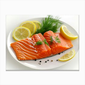 Salmon On A Plate 9 Canvas Print