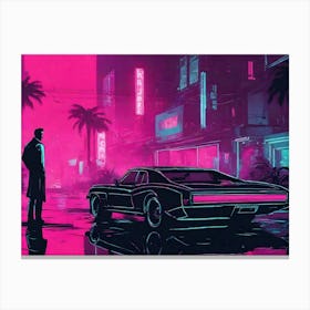 Neon Cityscape Canvas Print