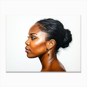 Side Profile Of Beautiful Woman Oil Painting 141 Canvas Print