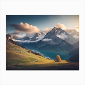 Majestic Mountain Landscape Canvas Print