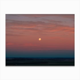 Full Moon Sunset Canvas Print