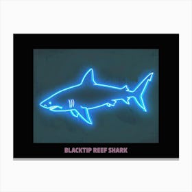 Neon Pink Blacktip Reef Shark Poster 1 Canvas Print