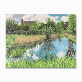 Pond In The Countryside Canvas Print