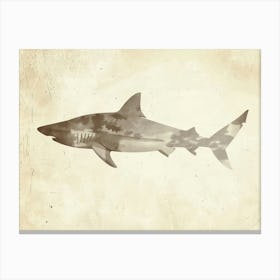 Greenland Shark Silhouette 3 Canvas Print