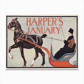 Harper's January, Edward Penfield Canvas Print