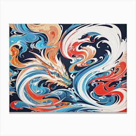 Abstract Japanese Dragon Canvas Print