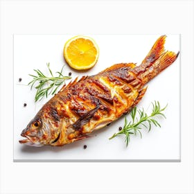 Grilled Fish With Herbs 2 Canvas Print