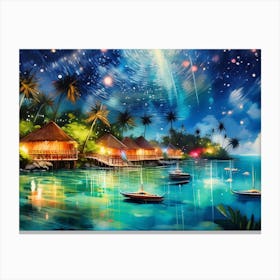 Tropical Island Resort Canvas Print