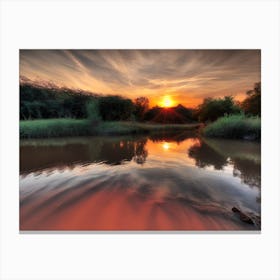 Sunset Over The River 3 Canvas Print