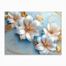 White Flowers 34 Canvas Print