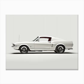 Toy Car 67 Ford Mustang Coupe White Canvas Print