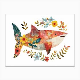 Little Floral Shark 2 Canvas Print