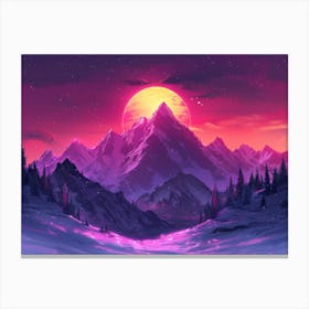 Purple Mountain Landscape Canvas Print