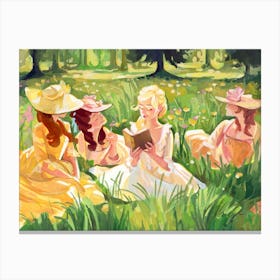 Gouache Illustration Reading Time 1 Canvas Print