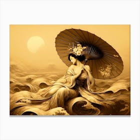 Creativel Geisha Illustration 162 Canvas Print