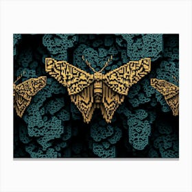 Butterfly Pattern Pixel Art Canvas Print