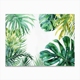 Watercolor Tropical Leaves 5 Canvas Print