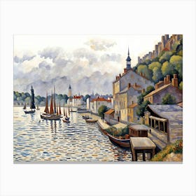 Boat In The Harbor Canvas Print