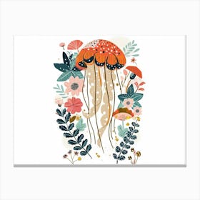 Little Floral Jellyfish 1 Canvas Print