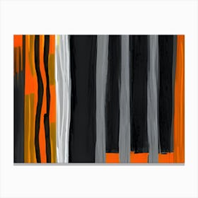 Orange And Black Abstract Painting Canvas Print