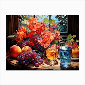 Autumn Decoration With Grapes Canvas Print