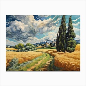 Wheat Field With Cypresses Art Print PAINTING Canvas Print