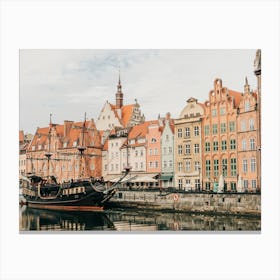In The Harbour Of Gdansk In Poland Canvas Print