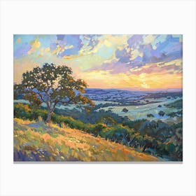 Western Sunset Landscapes Texas Hill Country 2 Canvas Print