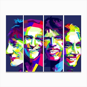 The Rolling Stones British Rock And Roll Band Art WPAP Canvas Print