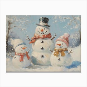 Snowman Family Canvas Print