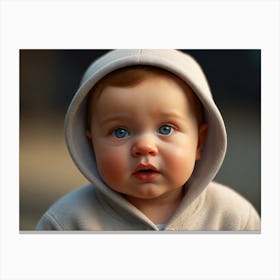 Portrait Of A Baby With Blue Eyes Canvas Print