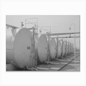 Storage Tanks, Oil Refinery, Seminole, Oklahoma By Russell Lee Canvas Print