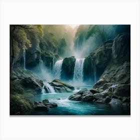 Waterfall In The Forest Canvas Print