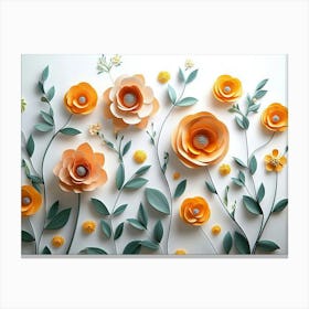 3d Floral Craft Painting Canvas Print