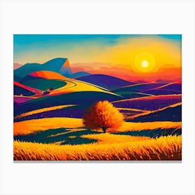 Sunset In The Hills 3 Canvas Print